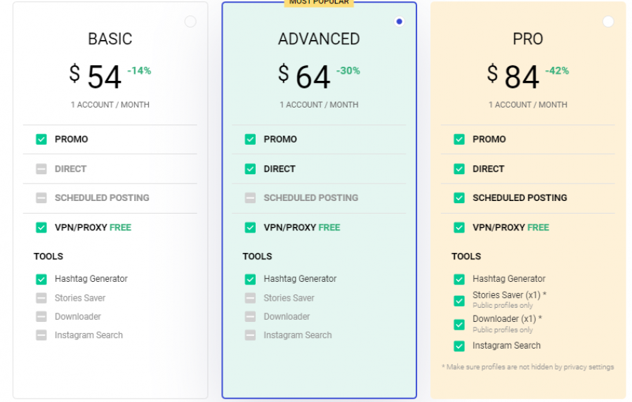 Inflact Pricing Screenshot