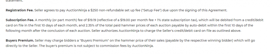 AuctionNinja Pricing Screenshot