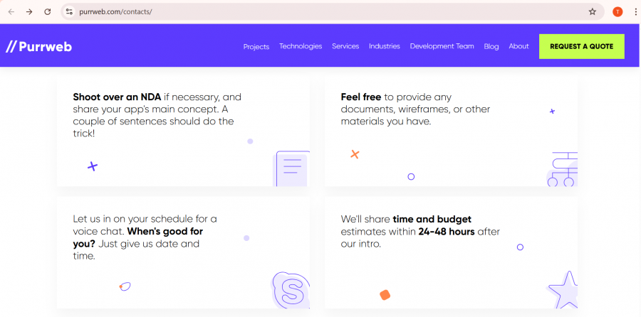 Purrweb Pricing Screenshot