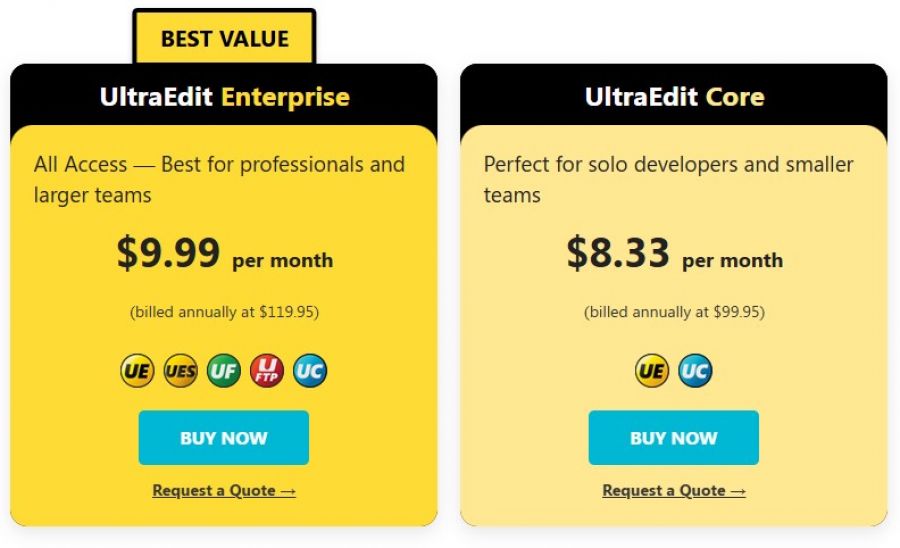 Ultraedit Pricing Screenshot