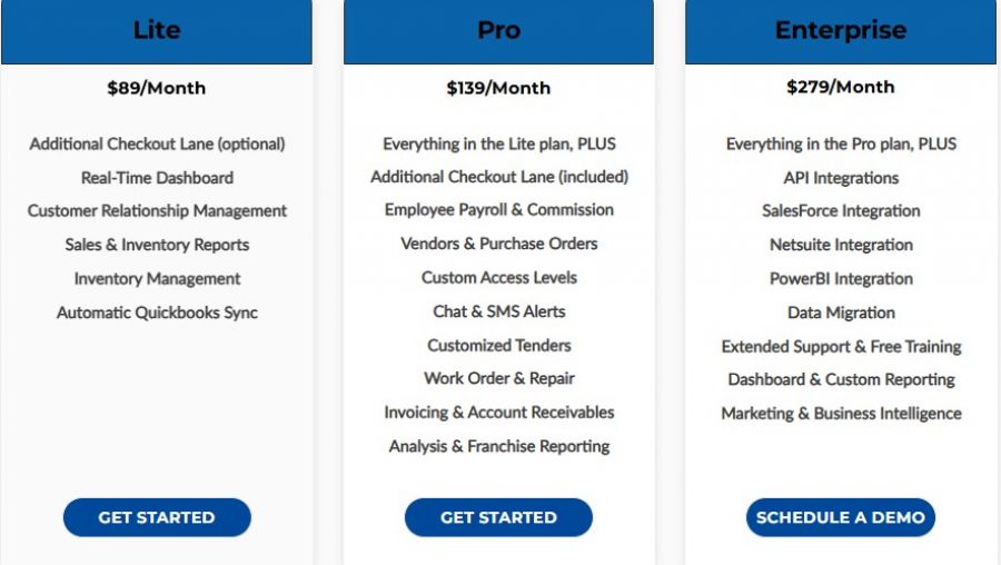 LivePOS Pricing Screenshot