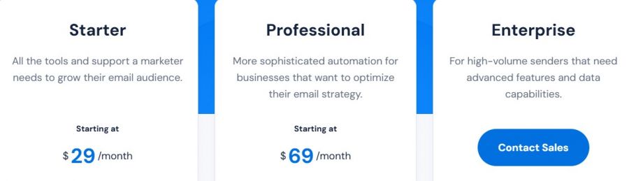 Delivra Pricing Screenshot