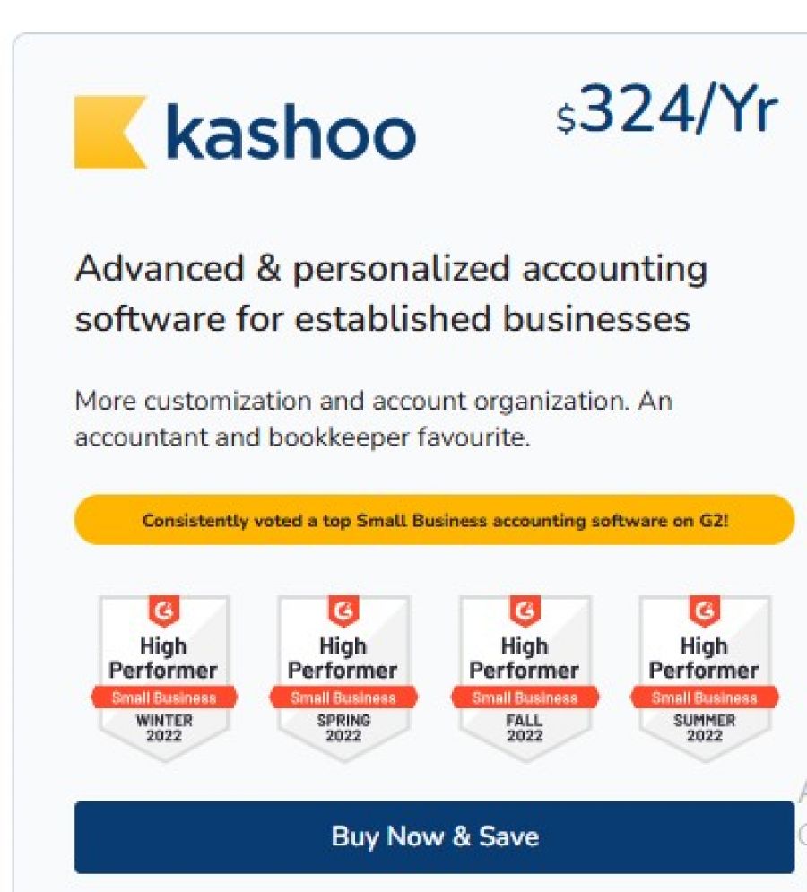 Kashoo Pricing Screenshot