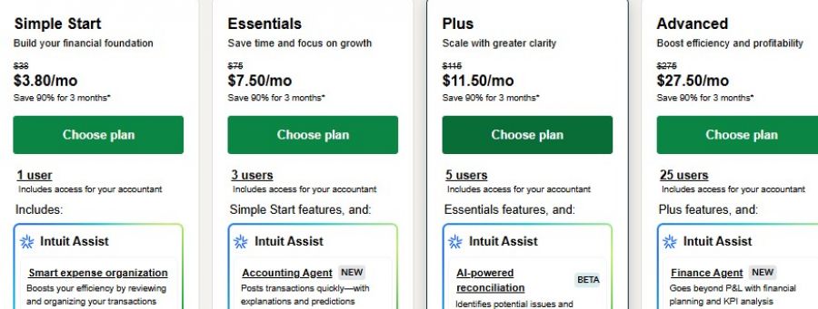 QuickBooks Payroll Pricing Screenshot