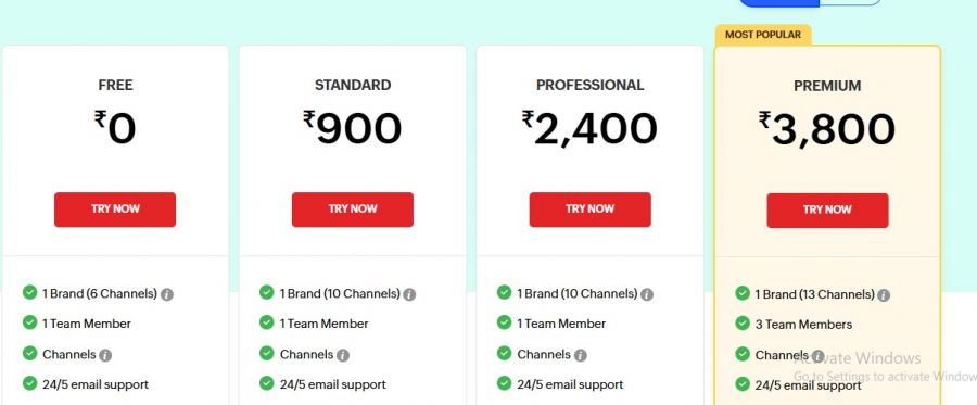 Zoho Social Pricing Screenshot