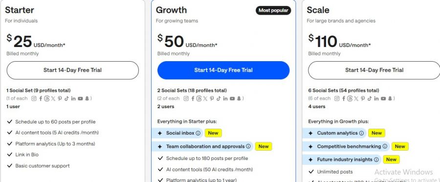 Later Pricing Screenshot