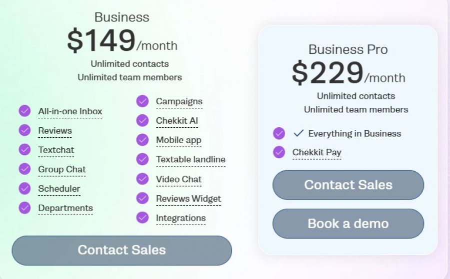 Chekkit Reviews Pricing Screenshot