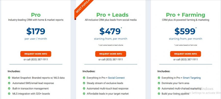 TopProducer Pricing Screenshot