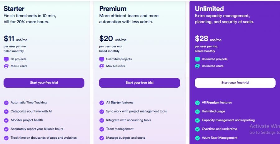 Timely Pricing Screenshot