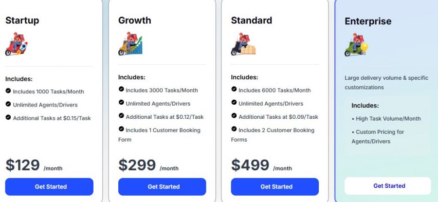 Tookan Pricing Screenshot
