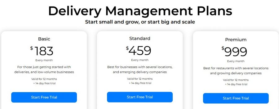 DelivApp Pricing Screenshot