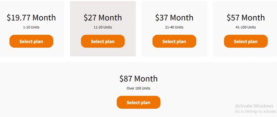 Property Manager Cloud Pricing Screenshot