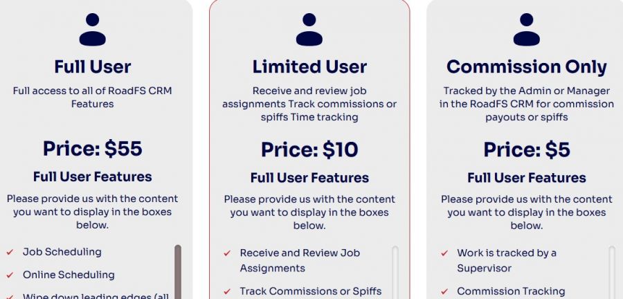 RoadFS Pricing Screenshot