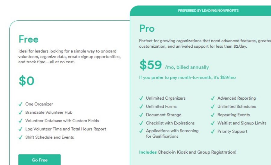 TimeCounts Pricing Screenshot