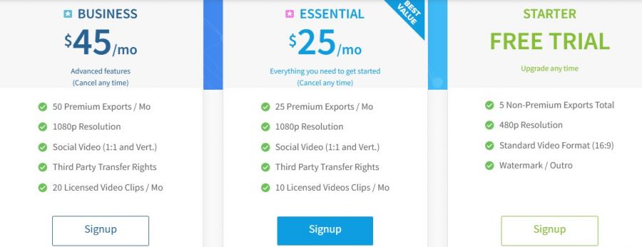 Raw Shorts Pricing Screenshot