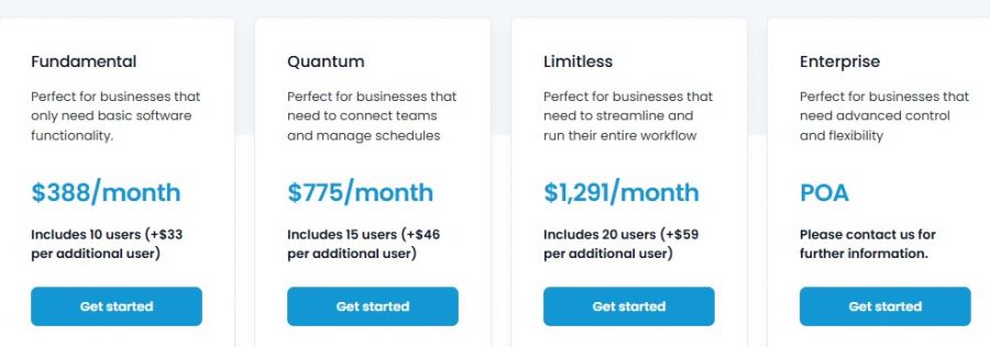 Husky Intelligence Pricing Screenshot