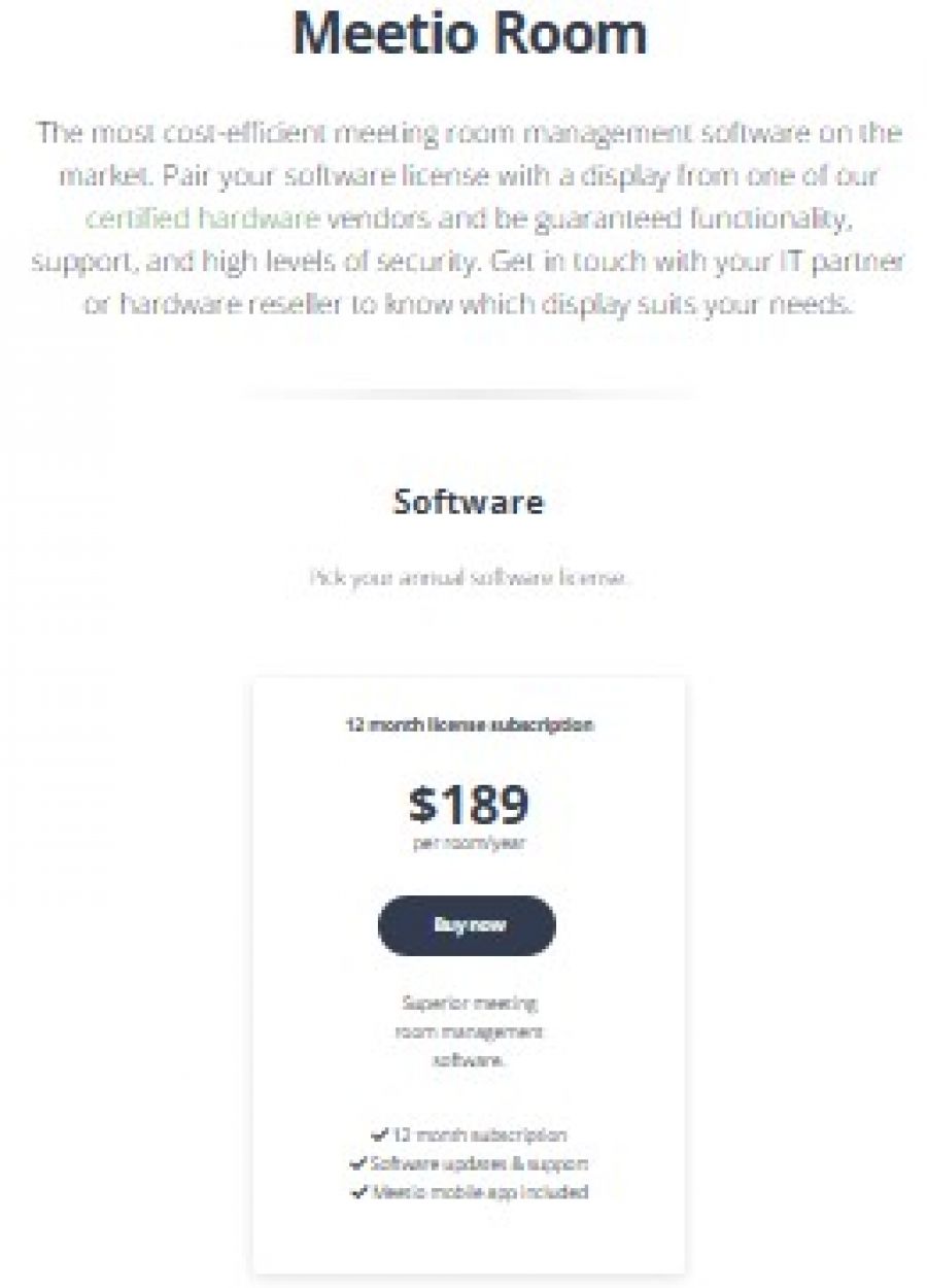 Meetio Pricing Screenshot