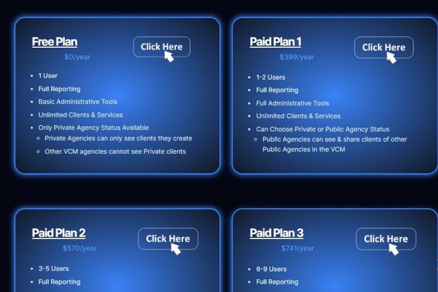 VCM Pricing Screenshot