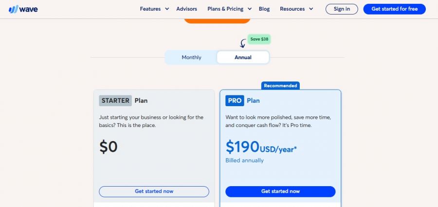 Wave Pricing Screenshot