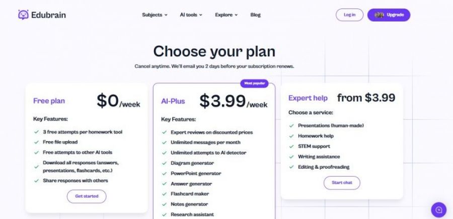 AskTutor Pricing Screenshot