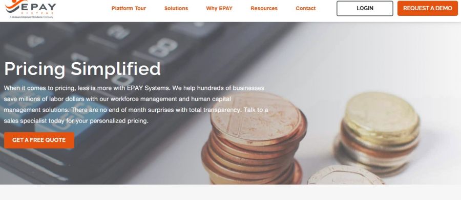 EPAY HCM Pricing Screenshot