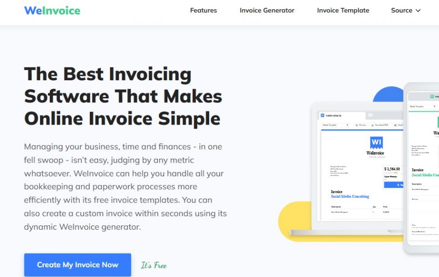 WeInvoice Pricing Screenshot