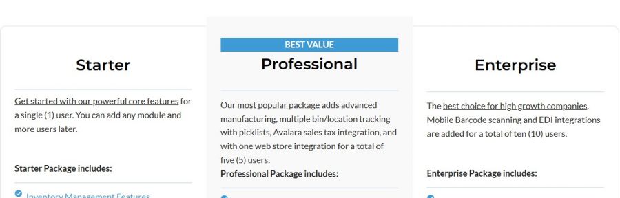 Acctivate Pricing Screenshot
