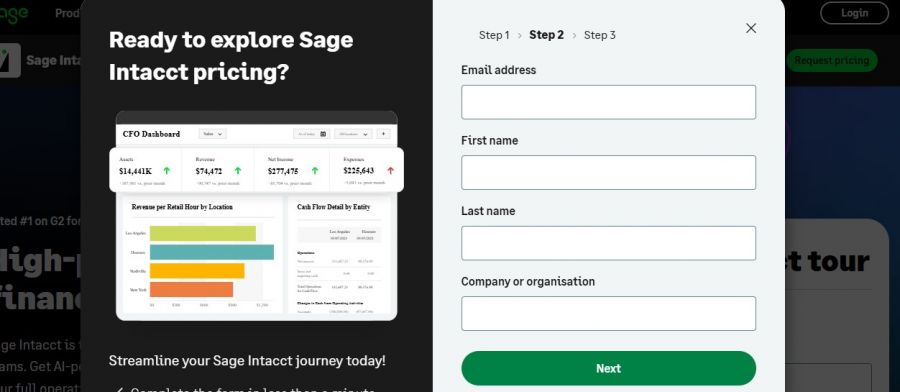 Sage Business Cloud Accounting Pricing Screenshot