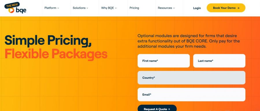 BQE Core Pricing Screenshot
