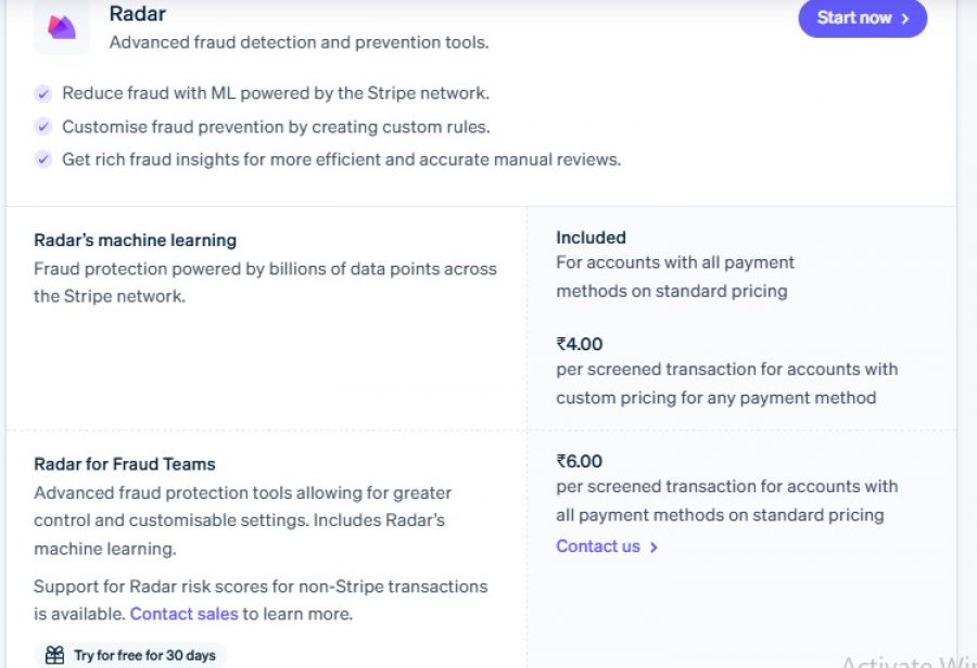 Stripe Billing Pricing Screenshot