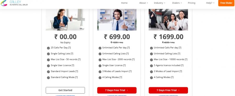 CALLEY Pricing Screenshot