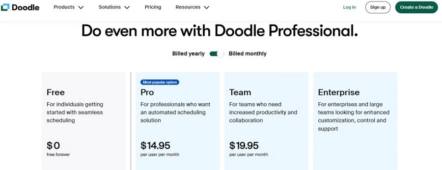 Doodle Pricing Screenshot