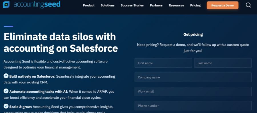 Accounting Seed Pricing Screenshot