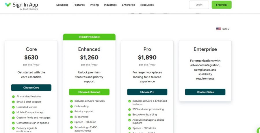 10to8 Pricing Screenshot