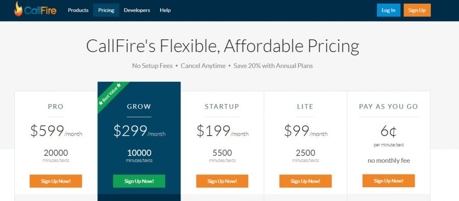 Firebase Pricing Screenshot