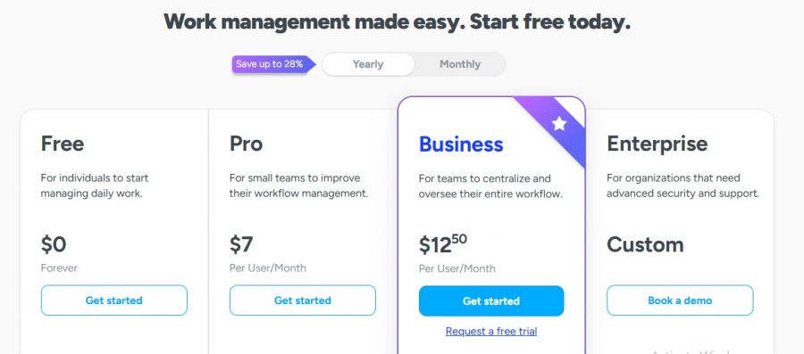 MeisterTask Pricing Screenshot