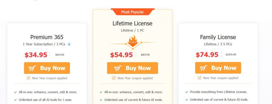 VideoProc Converter Pricing Screenshot
