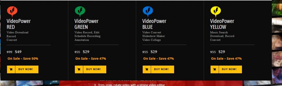VideoPower RED Pricing Screenshot
