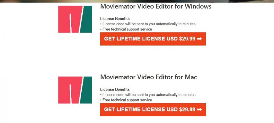Moviemator Pricing Screenshot