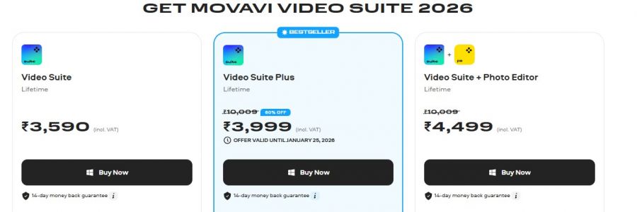 Movavi Video Editor Pricing Screenshot