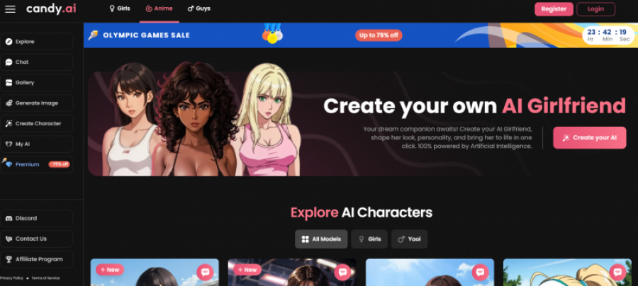 Candy.AI Pricing Screenshot