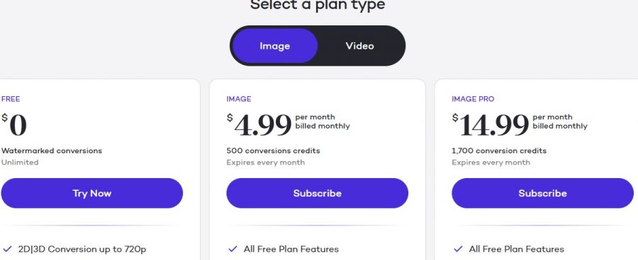 Immersity AI Pricing Screenshot