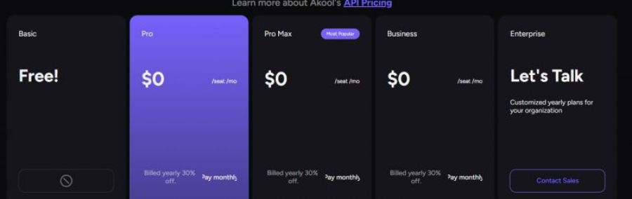Akool Pricing Screenshot