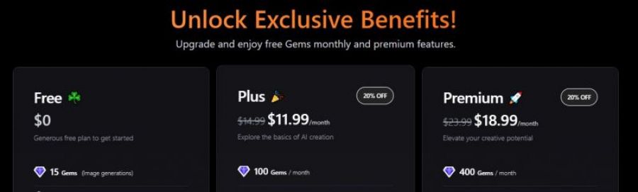 Promptchan Pricing Screenshot