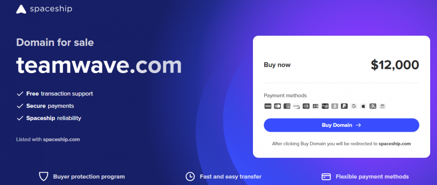 Teamwave Pricing Screenshot
