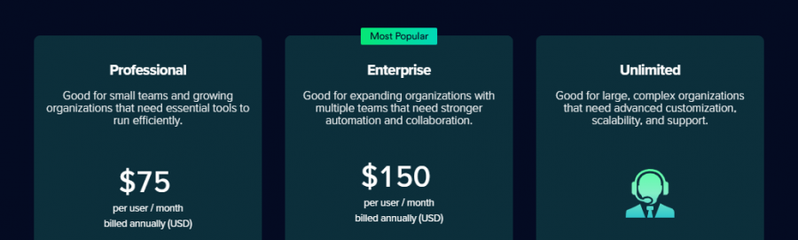 Servis Pricing Screenshot
