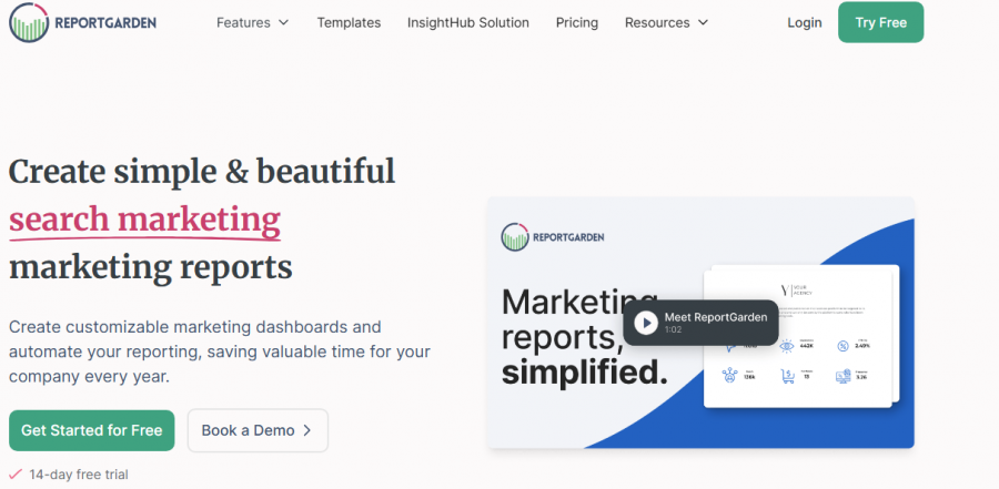 ReportGarden Pricing Screenshot